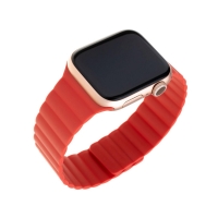 Silikonový řemínek FIXED Magnetic Strap s magnetickým zapínáním pro Apple Watch 42 mm/44 mm, červený