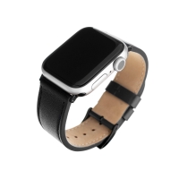 Kožený řemínek FIXED Leather Strap pro Apple Watch 42mm/44mm, černý