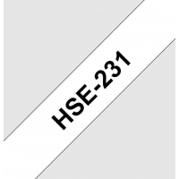 HSE231 smršťovací bužírka, bílá/černá, šíře 11,7mm