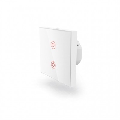 Hama SMART WiFi dotykový nástěnný vypínač, dvojitý, vestavný, bílý