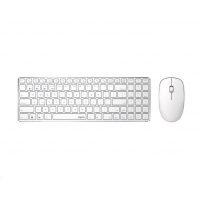 RAPOO klávesnice a myš 9300M, bezdrátová, Multi-Mode Slim Mouse, Ultra-Slim Keyboard, bílá