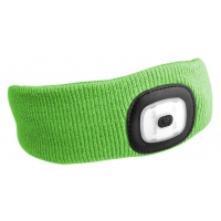 Čelenka s čelovkou 180lm, nabíjecí, USB, univerzální velikost, fluorescentní zelená SIXTOL