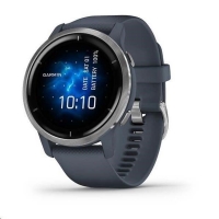 Garmin GPS sportovní hodinky Venu 2 Silver/Granite Blue Band