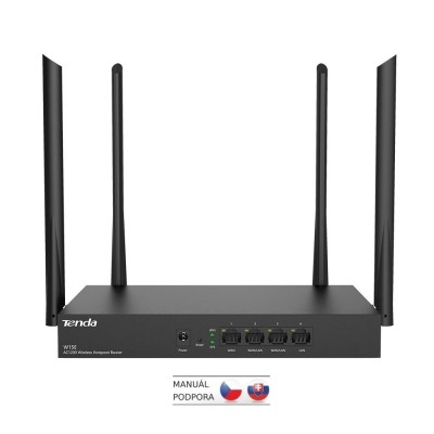 Tenda W15E WiFi Hotspot AC1200 Router, 1xWAN, 2xWAN/LAN, 1xLAN, VPN,IPv6,Captive portal,MultiWAN,Kov