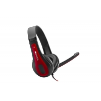 CANYON headset HSC-1, lehký, 3,5 mm jack TRRS, černo-červená