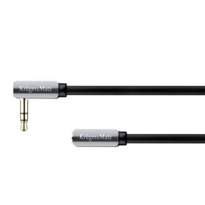 Kabel Kruger&Matz prodlužovací uhlový Jack 3.5 stereo 1.0m