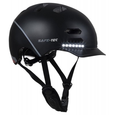 SAFE-TEC Chytrá Bluetooth helma/ SK8 Black S - černá, vel. S