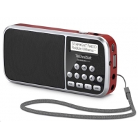 DAB+ kapesní rádio TechniSat Techniradio RDR, AUX, FM, USB, černá, červená