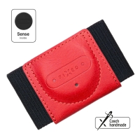 Kožená peněženka FIXED Sense Tiny Wallet se smart trackerem FIXED Sense, červená