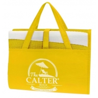 Plážová podložka CALTER - taška, plastová, žlutá