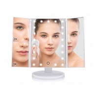 Kosmetické zrcátko iMirror 3D Magnify třípanelové s LED osvětlením, bílé