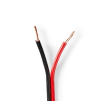 Repro kabel | 2x 1.50 mm2 | Měď | 100.0 m | Kulatý | PVC | Černá / Červená | Role