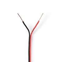Repro kabel | 2x 0.35 mm2 | CCA | 100.0 m | Kulatý | PVC | Černá / Červená | Zabaleno
