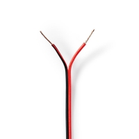 Repro kabel | 2x 0.50 mm2 | CCA | 100.0 m | Kulatý | PVC | Černá / Červená | Zabaleno