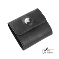 Kožená peněženka FIXED Classic Wallet for AirTag z pravé hovězí kůže, černá