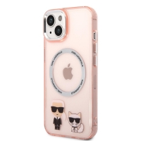 Karl Lagerfeld MagSafe Kompatibilní Kryt Karl and Choupette pro iPhone 14 Pink