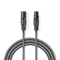 Vyvážený Audio kabel | XLR 3pinový Zástrčka | XLR 3kolíková Zásuvka | Poniklované | 3.00 m | Kulatý | PVC | Tmavě šedá |