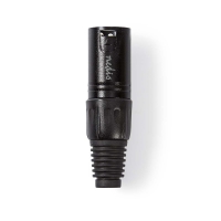 XLR konektor | Přímý | Zástrčka | Poniklované | Pájecí | Průměr vstupního kabelu: 5.0 mm | Kov | Černá | 1 kusů | Plasto