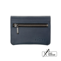 Kožená peněženka FIXED Tripple Wallet z pravé hovězí kůže, modrá