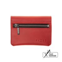 Kožená peněženka FIXED Tripple Wallet z pravé hovězí kůže, červená