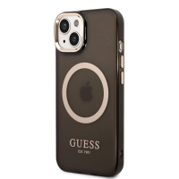 Guess Translucent MagSafe Kompatibilní Zadní Kryt pro iPhone 14 Plus Black