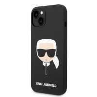Karl Lagerfeld Liquid Silicone Karl Head Zadní Kryt pro iPhone 14 Black