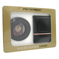 Sada koženého opasku s peněženkou Peterson PTN ZM41