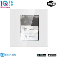 iQtech Millennium L8HSTYW, Wi-Fi multifunkční vypínač Smartlife, bílý
