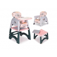 Dětská jídelní židlička 2v1 křesílko a stoleček Ecotoys HA-033 růžová