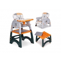 Dětská jídelní židlička 2v1 křesílko a stoleček Ecotoys HA-033 oranžová