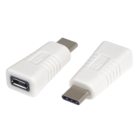 PremiumCord Adaptér USB-C konektor male - micro USB 2.0/female, bílá