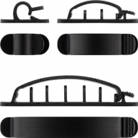goobay Clip na kabely pro připevnění na stůl, 6ks v setu - černá barva