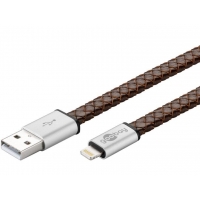 goobay Lightning iPhone nabíjecí a synchronizační kabel v pravé kůži, 8pin - USB A M/M, 1m  