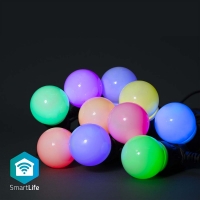 SmartLife Dekorativní LED | Party Lights | Wi-Fi | RGB | 10 LED's | 9.00 m | Android™ / IOS | Průměr žárovky: 50 mm
