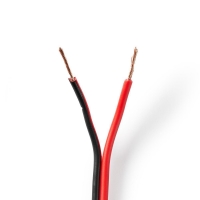 Repro kabel | 2x 0.75 mm2 | CCA | 100.0 m | Kulatý | PVC | Černá / Červená | Zabaleno