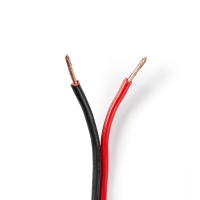 Repro kabel | 2x 1.50 mm2 | CCA | 100.0 m | Kulatý | PVC | Černá / Červená | Zabaleno