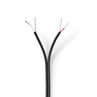 Audio Cable | 2x 0.12 mm2 | CCA | 100.0 m | Kulatý | PVC | Černá | Zabaleno