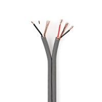 Audio Cable | 2x 0.16 mm2 | Měď | 100.0 m | Kulatý | PVC | Tmavě Šedá | Role