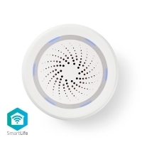 SmartLife Siréna | Wi-Fi | Síťové napájení | 8 Zvuky | 85 dB | Android™ / IOS | Bílá