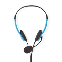 PC sluchátka | Na Uši | Stereo | 2x 3.5 mm | Sklopnou Mikrofon | Modrá