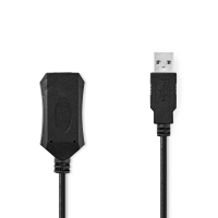 Aktivní kabel USB | USB 2.0 | USB-A Zástrčka | USB-A Zásuvka | 480 Mbps | 5.00 m | Kulatý | Poniklované | PVC | Měď | Ob
