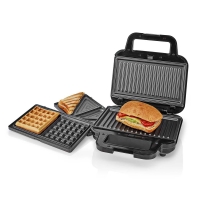 Multi gril | Gril / Sandwich / Waffle | 700 W | 22 x 12.5 cm | Automatická regulace teploty | Nerezová Ocel / Plast