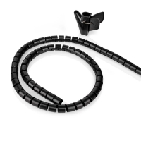 Cable management | Spirálové pouzdro | 2.00 m | 1 kusů | Maximální tloušťka kabelu: 16 mm | PE | Černá