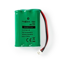 Dobíjecí Ni-MH baterie | 3.6 V DC | Dobíjecí | 600 mAh | Přednabité | 1-Polybag | N/A | 2fázový Telefonní Konektor | Zel