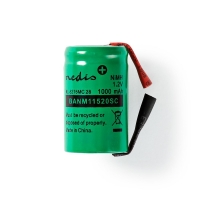 Dobíjecí Ni-MH baterie | 1.2 V DC | Dobíjecí | 1000 mAh | Přednabité | 1-Polybag | N/A | Pájecí Jazýčky | Zelená