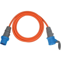 CEE prodlužovací kabel 5m (Camping Extension Cable H07RN-F 3G2.5 v oranžové barvě s CEE zástrčkou a spojkou s těsnícím u