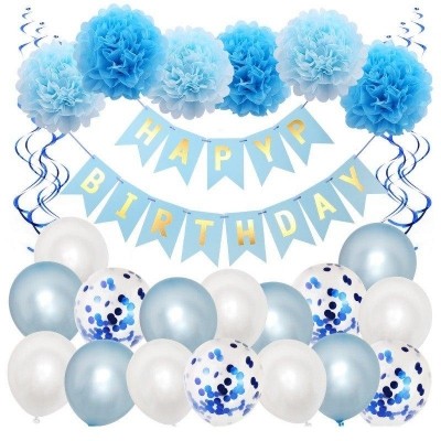 Sada narozeninových balónků BLN10, 24 ks - modré