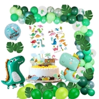Sada narozeninových balónků BLN08 s Dinosaury 115 ks - zelené