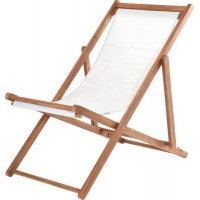 PROGARDEN Lehátko zahradní židle skládací akátové dřevo PORTO bílá KO-VT2200320