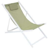 PROGARDEN Lehátko zahradní židle skládací bílá/zelená KO-FD4100170